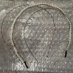 パール風ヘアバンド3点セット