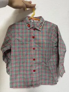 ミキハウス　チェック柄シャツ　旧タグ　mikihouse レトロ