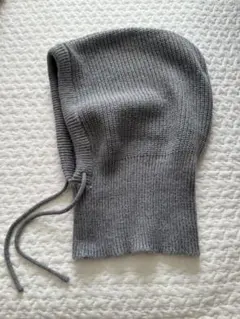 GRL ニットフード　フードネックウォーマーグレー防寒
