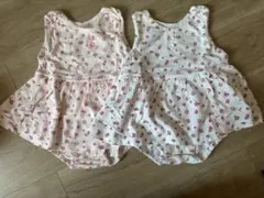 花柄ロンパース 80cm2枚セット