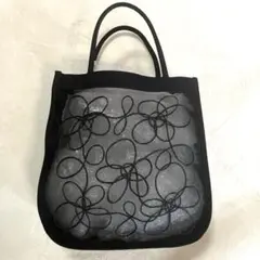 マリクレール MARIE CLAIRE トートバッグ 花柄刺繍 メッシュ ポーチ