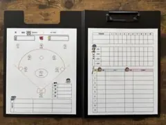 ★再改良版★新品未使用☆野球アナウンスボード☆Ａ４バインダー