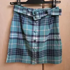 匿名発送【REDYAZEL】チェック柄 ベルト付き ミニスカート Sサイズ