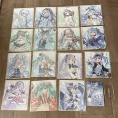雪ミク　色紙　１５枚と　アクスタ1つ