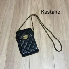 キルティング　黒　ショルダーバッグ　ミニバック　小さめ　Kastane