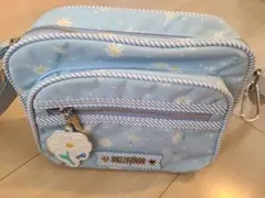 メゾピアノ 花柄ショルダーバッグ 水色
