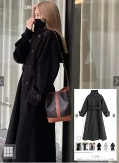 GRL 襟3Wayベルト付きフェイクウールトレンチコート[ze783]