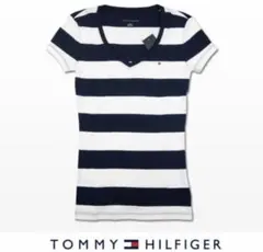 TOMMY HILFIGER ボーダー Vネック Tシャツ XSのサムネイル