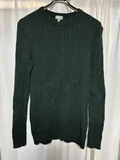 UNIQLO ダークグリーン ケーブル編み セーター L