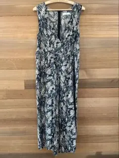 URBAN RESEARCH Sonny Labelボタニカル柄 サロペット 黒