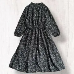 little lily フラワープリントロングワンピース Ｌゆったり スリム効果のサムネイル