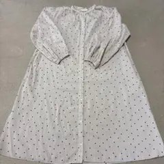 Samansa Mos2blueドット柄長袖シャツワンピース