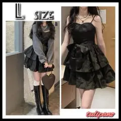 新品 ボレロ付き ミニ ティアードワンピース クリスマス パーティ デート  L