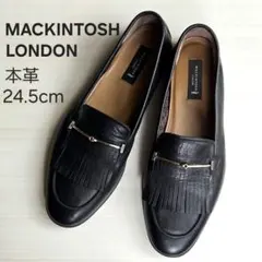 【美品】マッキントッシュロンドン ビットローファー キルト 24.5cm 黒のサムネイル