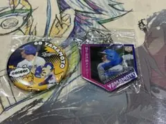 中日ドラゴンズ 山本泰寛選手 キーホルダー 缶バッジセット