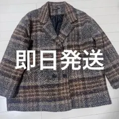 【即日発送】暖かい　Gorge チェック柄 ダブルブレストコート お姉さんコーデ