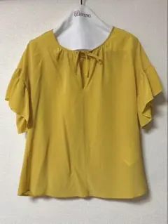 RED VALENTINO シルクブラウス フリル袖 イエローのサムネイル