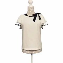 axes femme poetique レース袖 リボントップス
