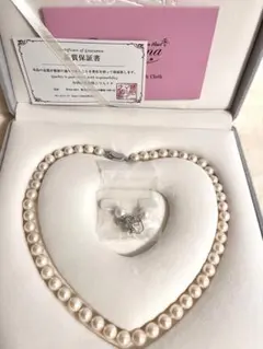 Tsuyatama淡水本真珠 ネックレス イヤリングセット 約8mm 保証書付き 