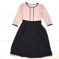 tocco closet ひざ丈ワンピース ピンク・ブラック　M