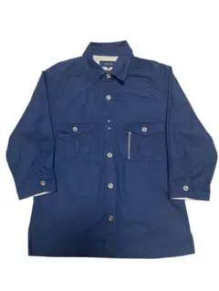 00s SHIPS ネイビー 七分袖シャツ モード ミリタリー y2k