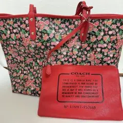 coach 花柄 トートバッグ