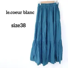 ルクールブラン 【38】　ティアードロングスカート　グリーン