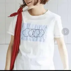 雲刺繍 ホワイト 半袖Tシャツのサムネイル
