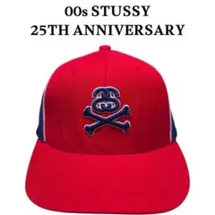 25周年 STUSSY スカルSSリンクビッグロゴ刺繍メッシュキャップのサムネイル