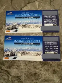 スキージャム勝山 リフト券 ペア