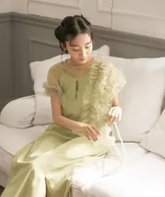 【美品】forksy. チュールフリルトップスセットサテンキャミワンピース