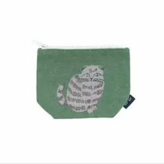 松尾ミユキ　ポーチ　stella グリーン　猫