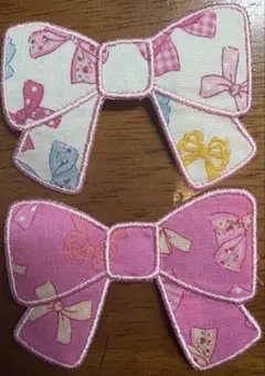 アイロンワッペン アップリケ リバティ りぼん さくらんぼ - メルカリ