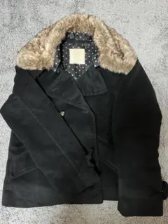 黒ファー付きムートンコート Lサイズ