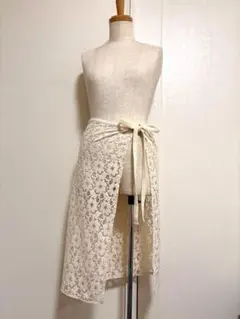 ハンドメイド　レースラップスカート　レース巻きスカート