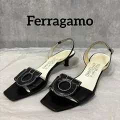 フェラガモ FERRAGAMO ヒールサンダル ミュール フロントロゴ