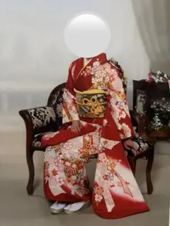 赤色花柄振袖　きもののさが美　成人式　フルセット【大幅値下げ】