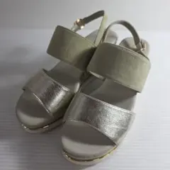 ヒミコ　厚底サンダル　バックストラップ　レザー　23㎝