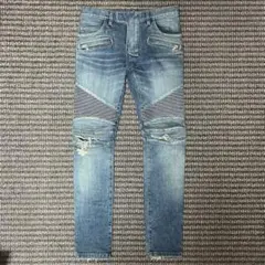 新品同様！BALMAIN BIKER DENIM バルマン バイカー 市川 隼基 - メルカリ