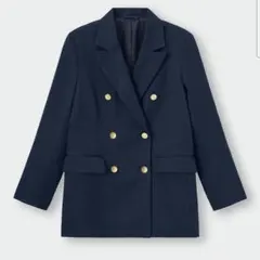 【未使用】GU ダブルブレストブレザー　ネイビー　金ボタン　M