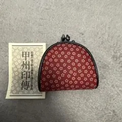 印傳屋　花柄　がま口小銭入れ　【未使用】