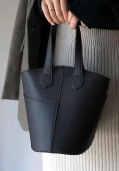 新品【Riberry 2WAY バケツバッグ】ハンドバッグ ショルダー ブラックのサムネイル