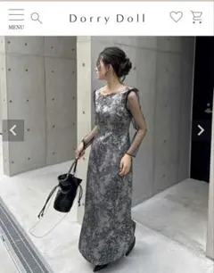 LE’RURE Shoulder ribbon jacquard dressのサムネイル