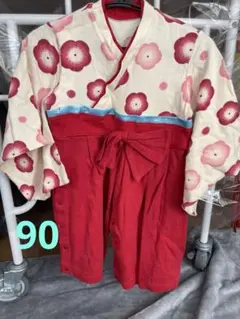 お祝い着　桃の節句　90 ロンパース フーセンウサギ