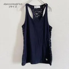 Abercrombie & FitchレースタンクトップSブラックロゴ刺繍のサムネイル