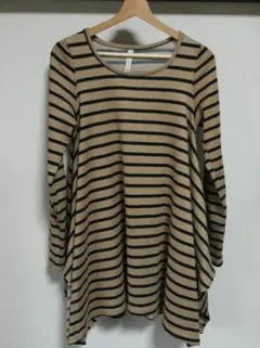 Mサイズ レディース トップス チュニック ミニワンピース ボーダー ニット