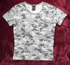 Roen 総柄プリントTシャツ グレー