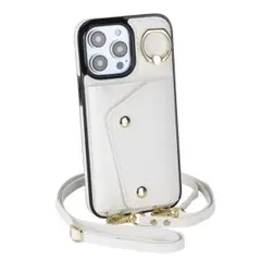 【美品】iPhone16用 斜め掛けショルダー付き 財布機能付き スマホケース