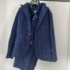 ネイビー チェック柄 スーツ　セット