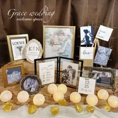 aiko様　ブラックゴールド　ウェルカムスペースまとめ売り結婚式ミールヘーデン風